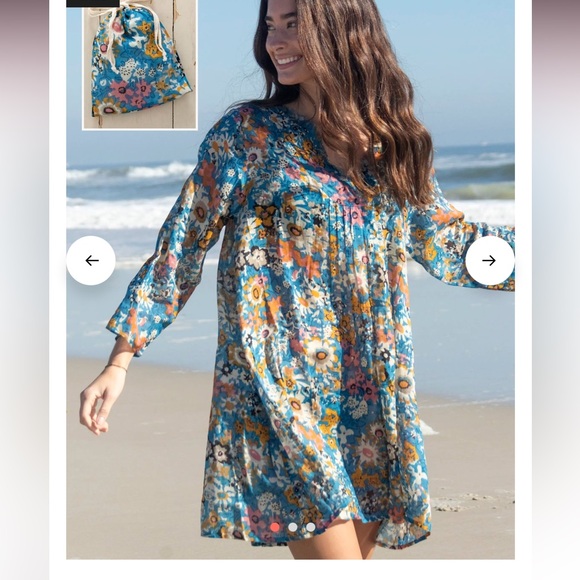 NATURAL LIFE Other - NWT Natural Life Women’s Small Medium Blue Floral Swim Cover Up In A Bag Tunic